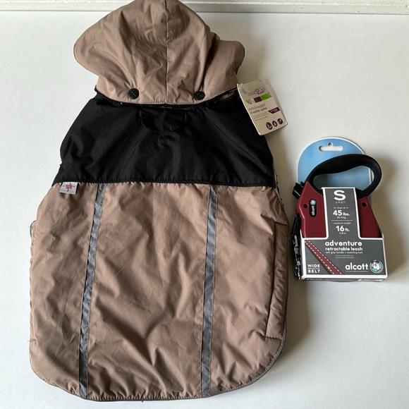 Other - NEW Dog warm & waggin all weather parka coat & Alcott Retractable Leash